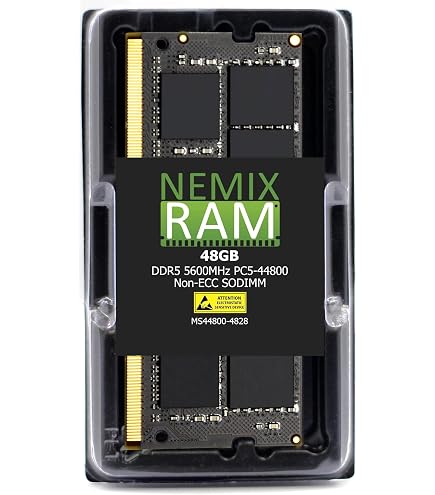 NEMIX RAM 48GB (1X48GB) DDR5 4800MHz PC5-38400 2Rx8 1.1V CL40 262